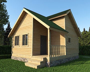 Проект бани с террасой 6x6